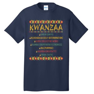 Christmas African American Happy Kwanzaa 7 Seven Principles Tall T-Shirt