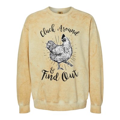 Cluck Around And Find Out Funny Chicken Farmer Colorblast Crewneck Sweatshirt