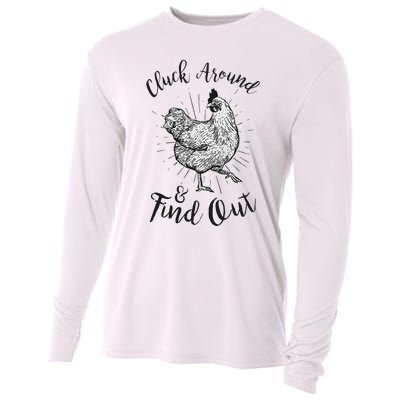 Cluck Around And Find Out Funny Chicken Farmer Cooling Performance Long Sleeve Crew