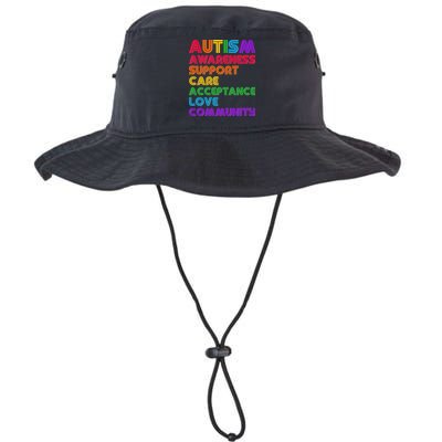 Colorful Autism Awareness Support Care Acceptance Love Community Bucket Hat