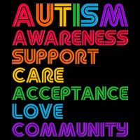 Colorful Autism Awareness Support Care Acceptance Love Community Polo