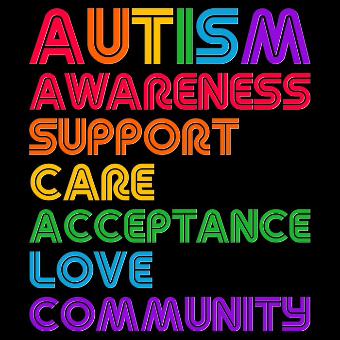 Colorful Autism Awareness Support Care Acceptance Love Community Polo