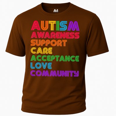 Colorful Autism Awareness Support Care Acceptance Love Community Performance Shirt