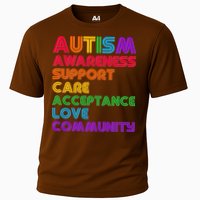 Colorful Autism Awareness Support Care Acceptance Love Community Cooling Performance Crew T-Shirt