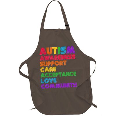 Colorful Autism Awareness Support Care Acceptance Love Community Apron
