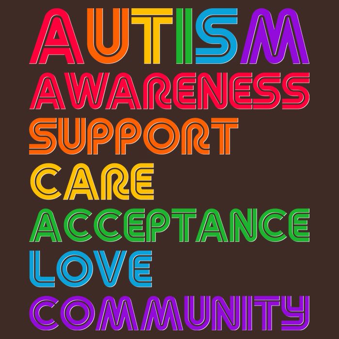Colorful Autism Awareness Support Care Acceptance Love Community T-Shirt