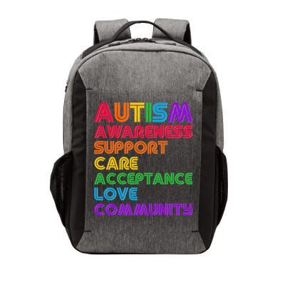Colorful Autism Awareness Support Care Acceptance Love Community Vector Backpack