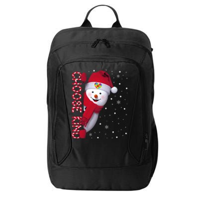 Christmas Autism Awareness Gift Choose Kind Snow Xmas Cute Gift City Backpack