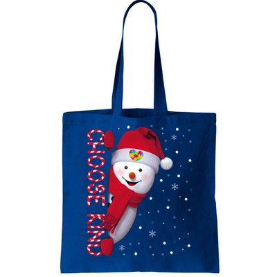 Christmas Autism Awareness Gift Choose Kind Snow Xmas Cute Gift Tote Bag