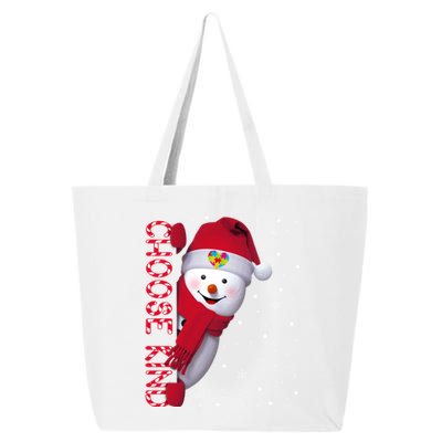 Christmas Autism Awareness Gift Choose Kind Snow Xmas Cute Gift 25L Jumbo Tote