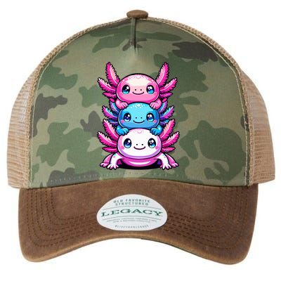 Cute Axolotls Anime Kawaii Axolotl Legacy Tie Dye Trucker Hat