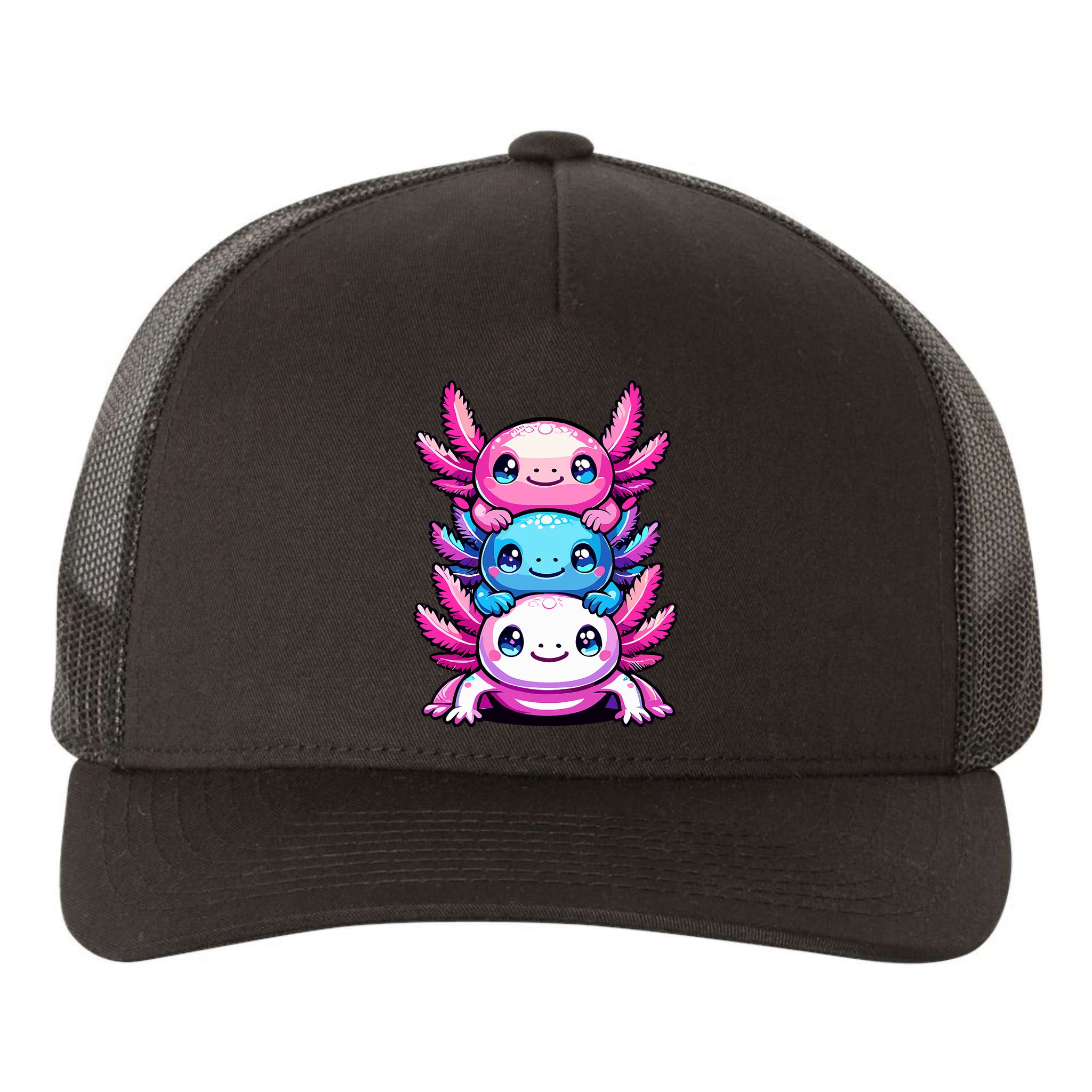 Cute Axolotls Anime Kawaii Axolotl Yupoong Adult 5-Panel Trucker Hat