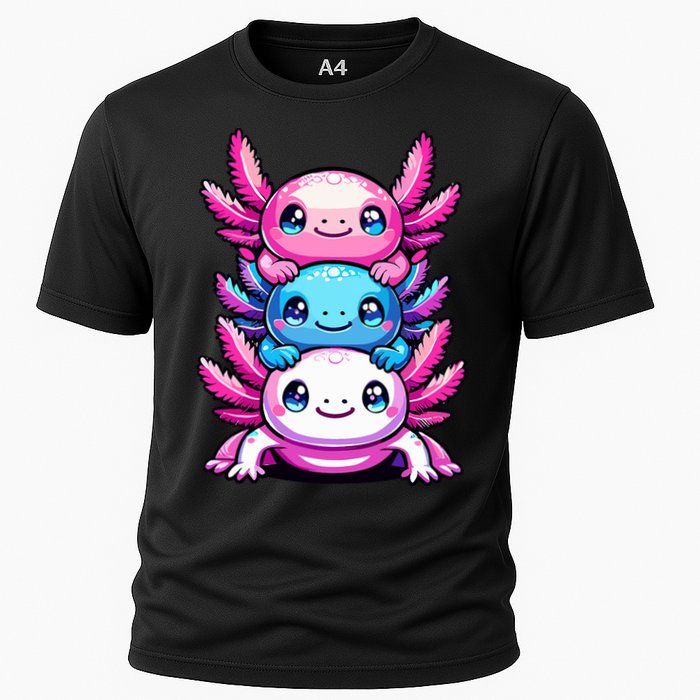 Cute Axolotls Anime Kawaii Axolotl Cooling Performance Crew T-Shirt