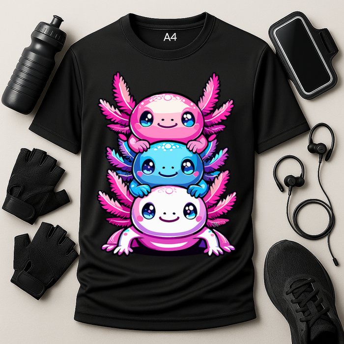 Cute Axolotls Anime Kawaii Axolotl Cooling Performance Crew T-Shirt