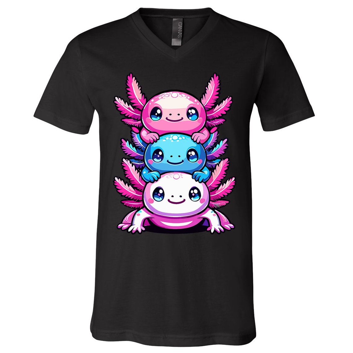 Cute Axolotls Anime Kawaii Axolotl V-Neck T-Shirt