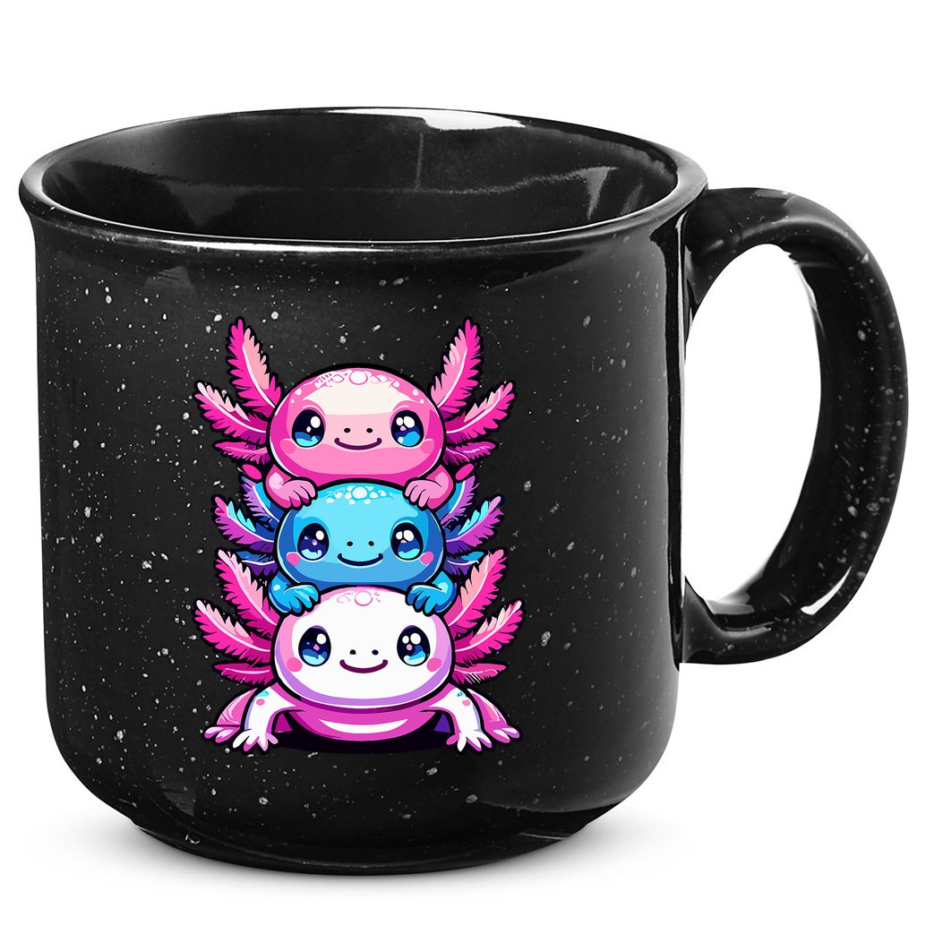 Cute Axolotls Anime Kawaii Axolotl 15oz Campfire Ceramic Mug
