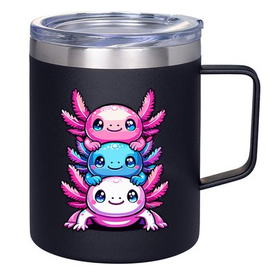 Cute Axolotls Anime Kawaii Axolotl 12oz Stainless Steel Coffee Mug