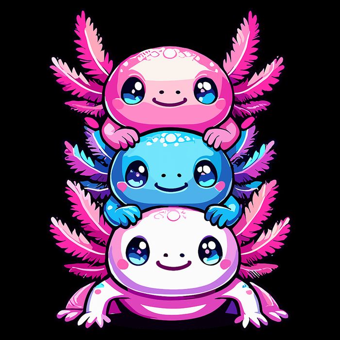Cute Axolotls Anime Kawaii Axolotl Sustainable Knit Beanie