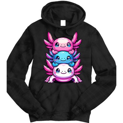 Cute Axolotls Anime Kawaii Axolotl Tie Dye Hoodie