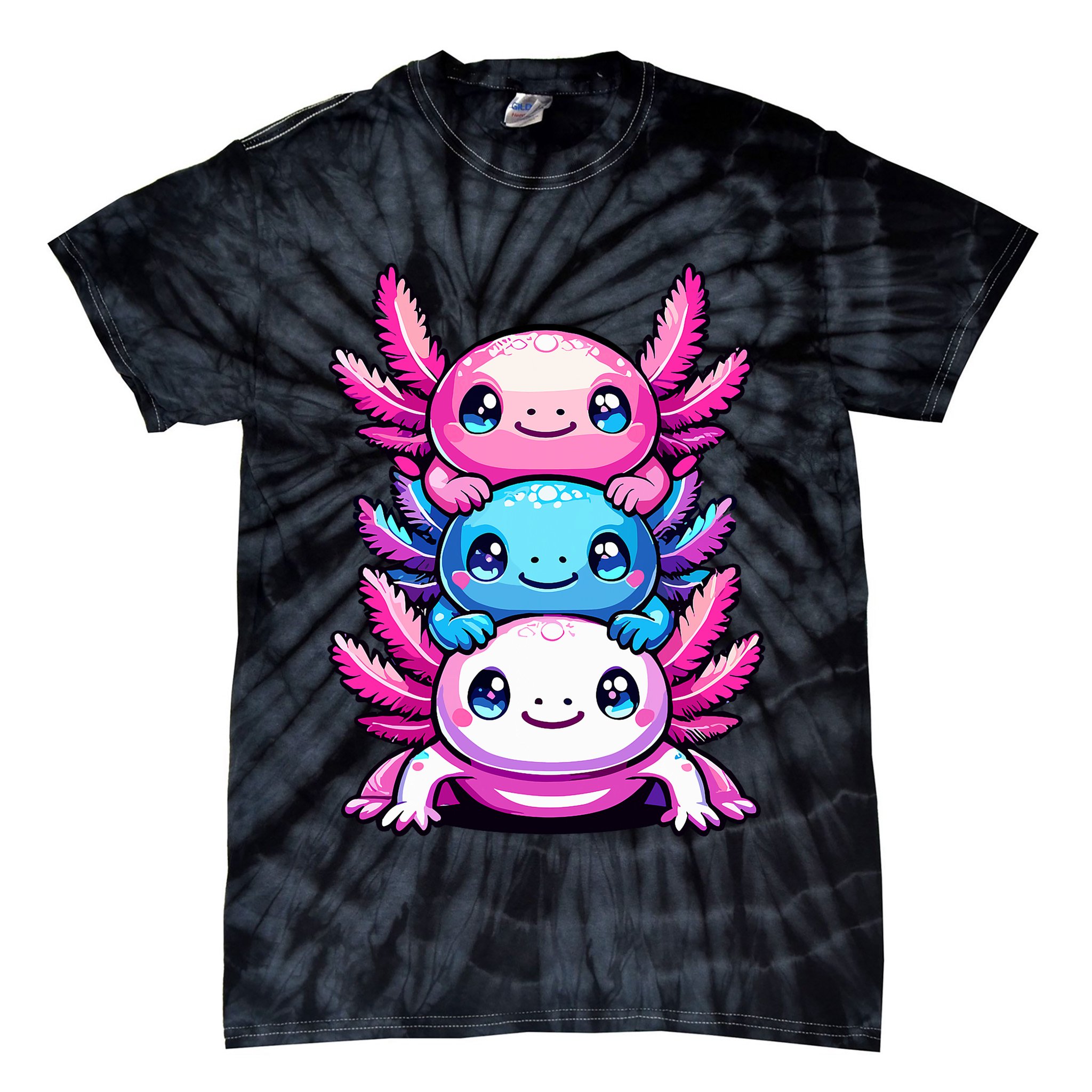 Cute Axolotls Anime Kawaii Axolotl Tie-Dye T-Shirt