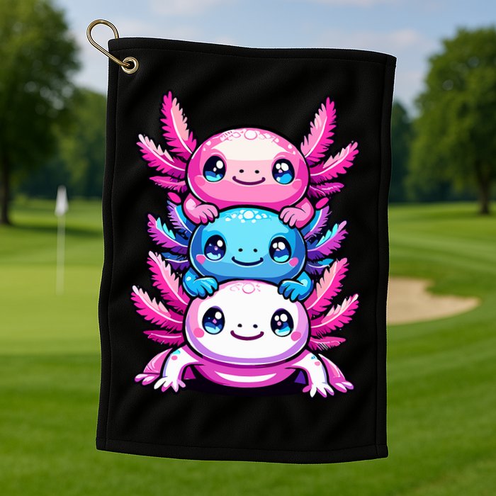 Cute Axolotls Anime Kawaii Axolotl Golf Towel