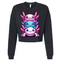 Cute Axolotls Anime Kawaii Axolotl Cropped Pullover Crew