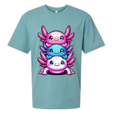 Cute Axolotls Anime Kawaii Axolotl Sueded Cloud Jersey T-Shirt