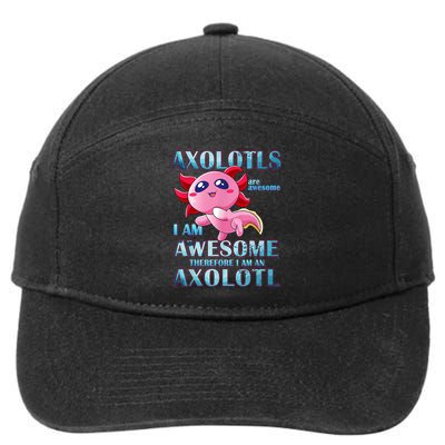 Cute Axolotl Axolotls Are Awesome Plush Pets Girls Boy 7-Panel Snapback Hat