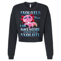 Cute Axolotl Axolotls Are Awesome Plush Pets Girls Boy Cropped Pullover Crew