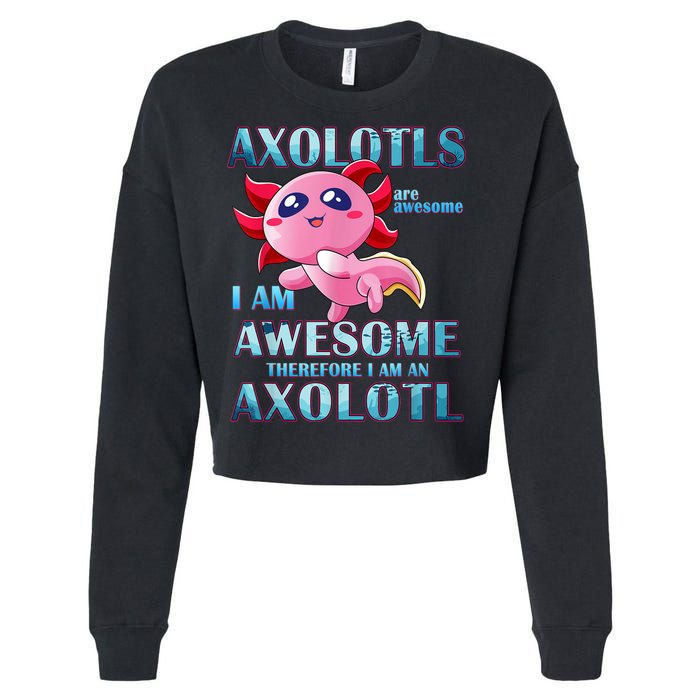 Cute Axolotl Axolotls Are Awesome Plush Pets Girls Boy Cropped Pullover Crew