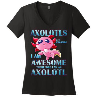 Cute Axolotl Axolotls Are Awesome Plush Pets Girls Boy Women's V-Neck T-Shirt