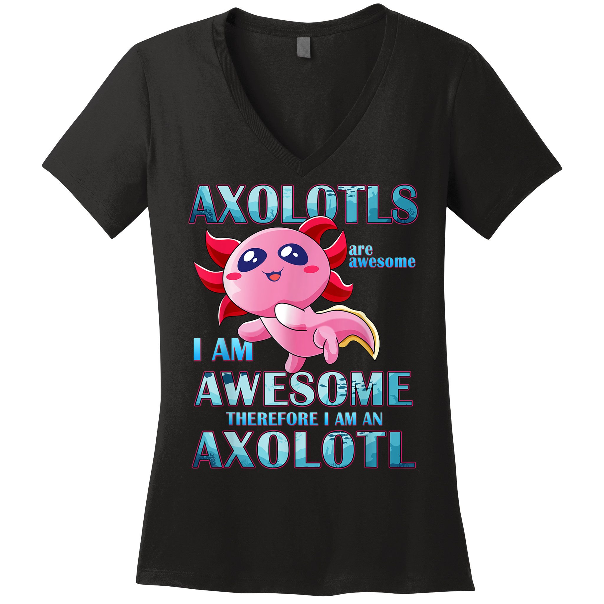 Cute Axolotl Axolotls Are Awesome Plush Pets Girls Boy Women's V-Neck T-Shirt