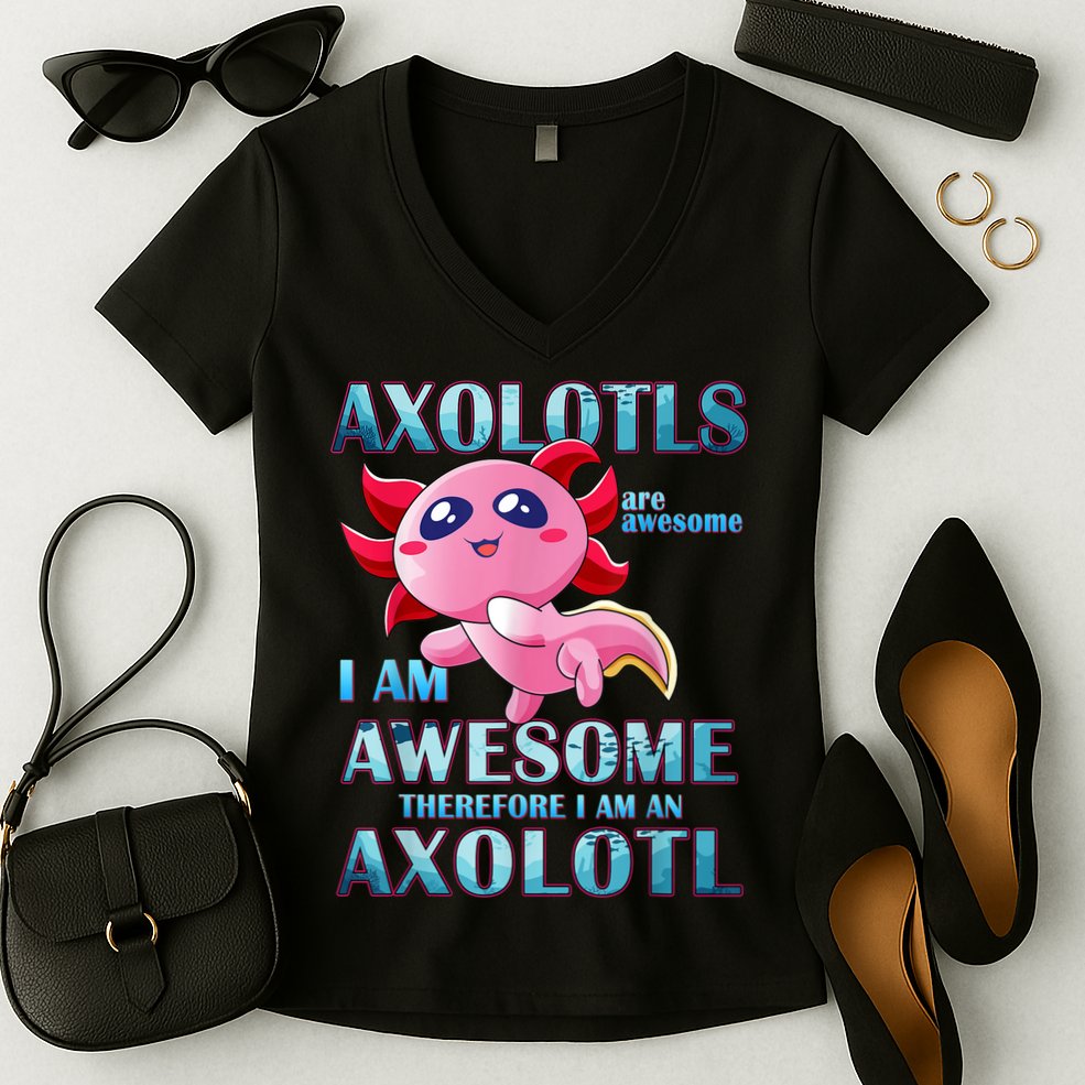 Cute Axolotl Axolotls Are Awesome Plush Pets Girls Boy Women's V-Neck T-Shirt