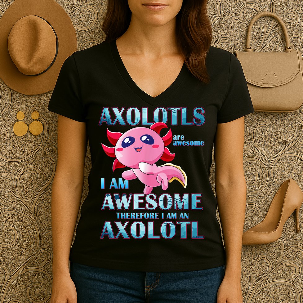 Cute Axolotl Axolotls Are Awesome Plush Pets Girls Boy Women's V-Neck T-Shirt