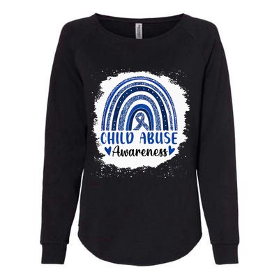 Child Abuse Awareness Rainbow Blue Ribbon Womens California Wash Sweatshirt