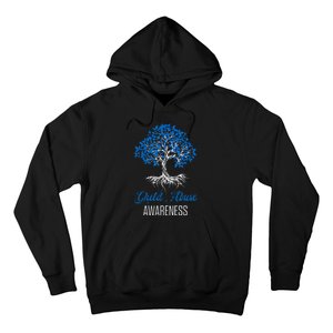 Child Abuse Awareness Tree Blue Ribbon April Child Welfare Hoodie