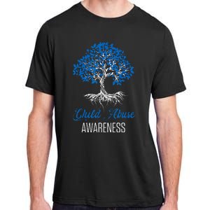 Child Abuse Awareness Tree Blue Ribbon April Child Welfare Adult ChromaSoft Performance T-Shirt