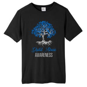 Child Abuse Awareness Tree Blue Ribbon April Child Welfare Tall Fusion ChromaSoft Performance T-Shirt