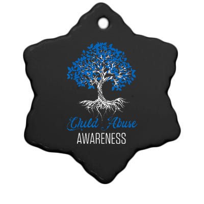 Child Abuse Awareness Tree Blue Ribbon April Child Welfare Ceramic Star Ornament