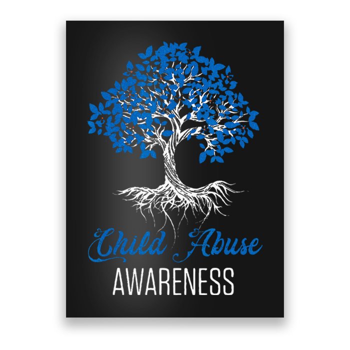 Child Abuse Awareness Tree Blue Ribbon April Child Welfare Poster