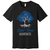 Child Abuse Awareness Tree Blue Ribbon April Child Welfare Premium T-Shirt