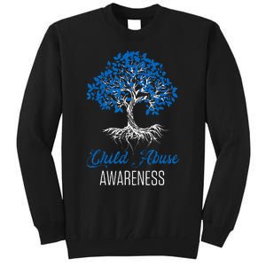 Child Abuse Awareness Tree Blue Ribbon April Child Welfare Tall Sweatshirt