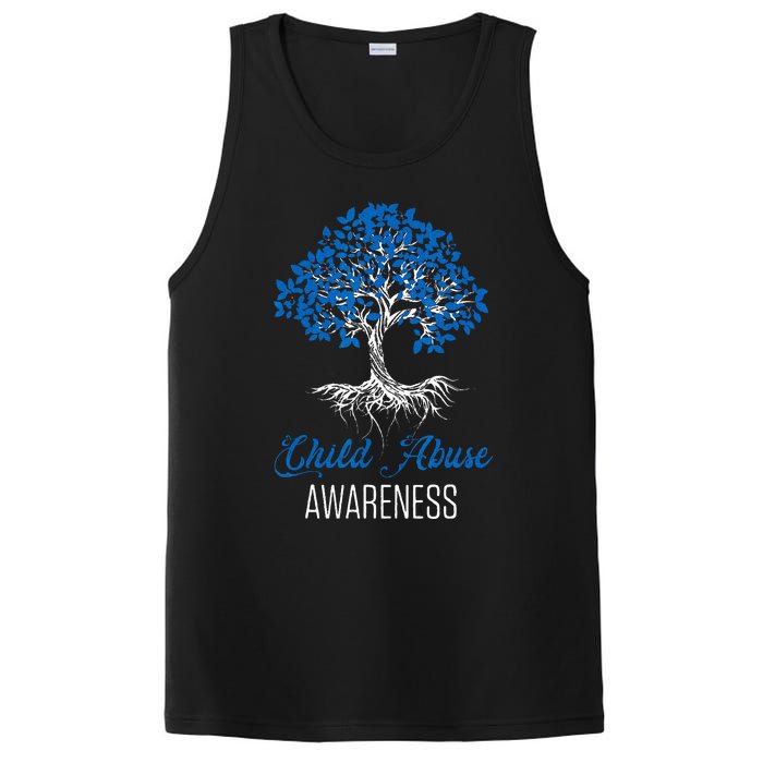 Child Abuse Awareness Tree Blue Ribbon April Child Welfare PosiCharge Competitor Tank