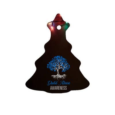 Child Abuse Awareness Tree Blue Ribbon April Child Welfare Ceramic Tree Ornament