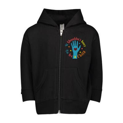 Child Abuse Awareness Toddler Zip Fleece Hoodie