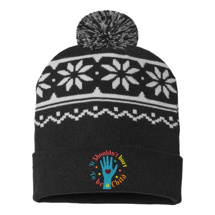 Child Abuse Awareness USA-Made Snowflake Beanie