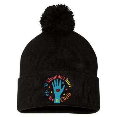 Child Abuse Awareness Pom Pom 12in Knit Beanie