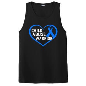 Child Abuse Awareness Warrior Blue Heart Domestic Violence PosiCharge Competitor Tank