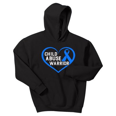 Child Abuse Awareness Warrior Blue Heart Domestic Violence Kids Hoodie