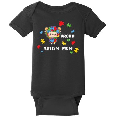 Cute Autism Awareness Women - Proud Autism Mom Lamb Puzzle Baby Bodysuit